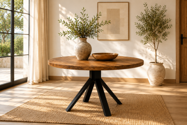 MESA COMEDOR JATI PATA METAL 130