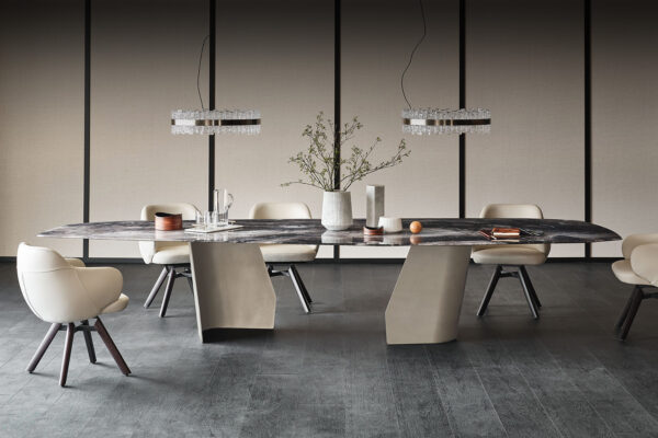 MESA DISEÑO PIES IRREGULARES TAPA PORCELANICO 49- 580