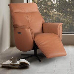 SILLÓN GALÓN RELAX ELÉCTRICO EN PIEL NATURAL CAMEL