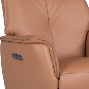 SILLÓN GALÓN RELAX ELÉCTRICO EN PIEL NATURAL CAMEL