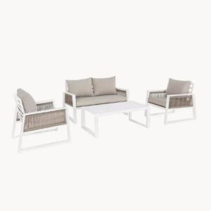 SET EXTERIOR SOFA, SILLONES + MESA