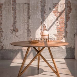 MESA REDONA SPIDER 120 CM MADERA DE TECA