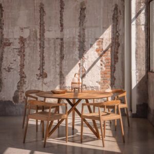 MESA REDONA SPIDER 120 CM MADERA DE TECA