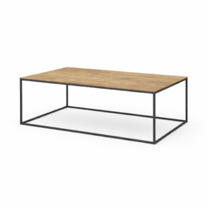 MESA DE CENTRO CUTE MADERA TECA Y ACERO LACADO NEGRO