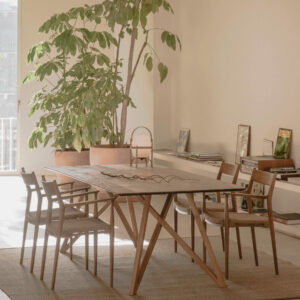 MESA SPIDER TECA MACIZA