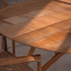 MESA REDONDA SPIDER TECA MACIZA