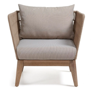 BUTACA DE EXTERIOR BELL MADERA MACIZA DE EUCALIPTO Y CUERDA