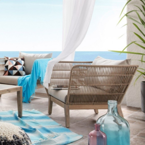 BUTACA DE EXTERIOR BELL MADERA MACIZA DE EUCALIPTO Y CUERDA