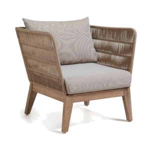 BUTACA DE EXTERIOR BELL MADERA MACIZA DE EUCALIPTO Y CUERDA