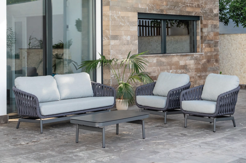 CONJUNTO DE EXTERIOR MONZA ALUMINIO Y TEXTILINE - Imagen 4