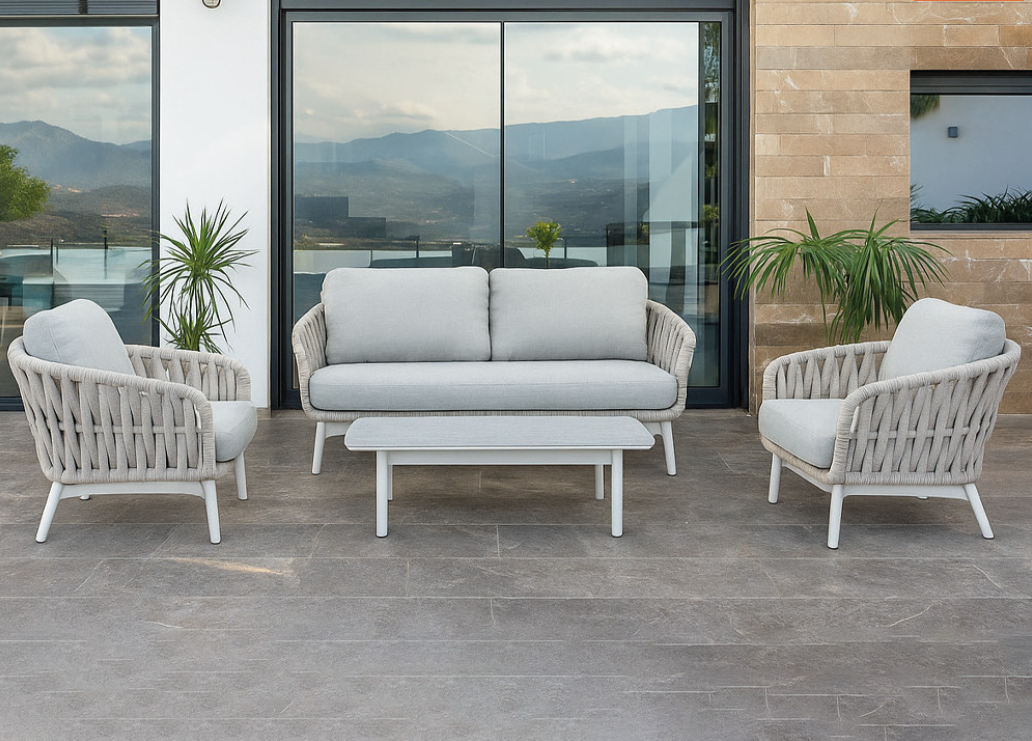 CONJUNTO DE EXTERIOR MONZA ALUMINIO Y TEXTILINE - Imagen 2