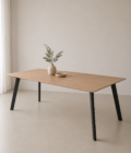 MESA DE COMEDOR DE ROBLE MACIZO 220 X 100 CM