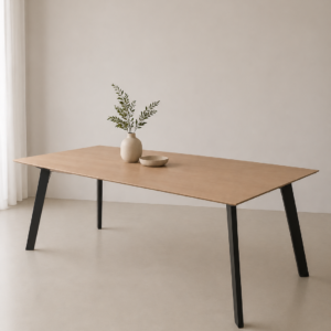 MESA DE COMEDOR DE ROBLE MACIZO 220 X 100 CM