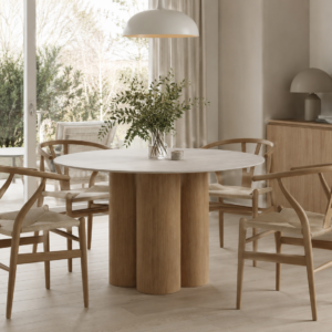 MESA FIJA TRACY 120 TRAVERTINO ROBLE